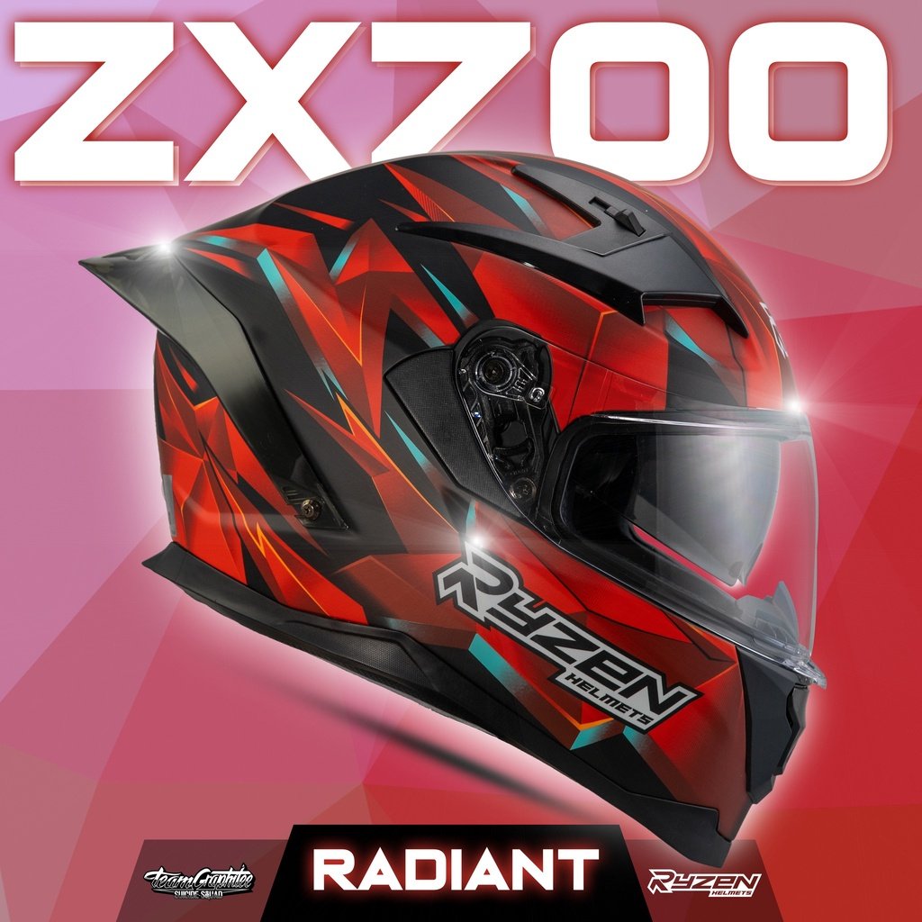 RYZEN HELMET ZX 700 RADIANT (DUAL VISOR) - Team Graphitee